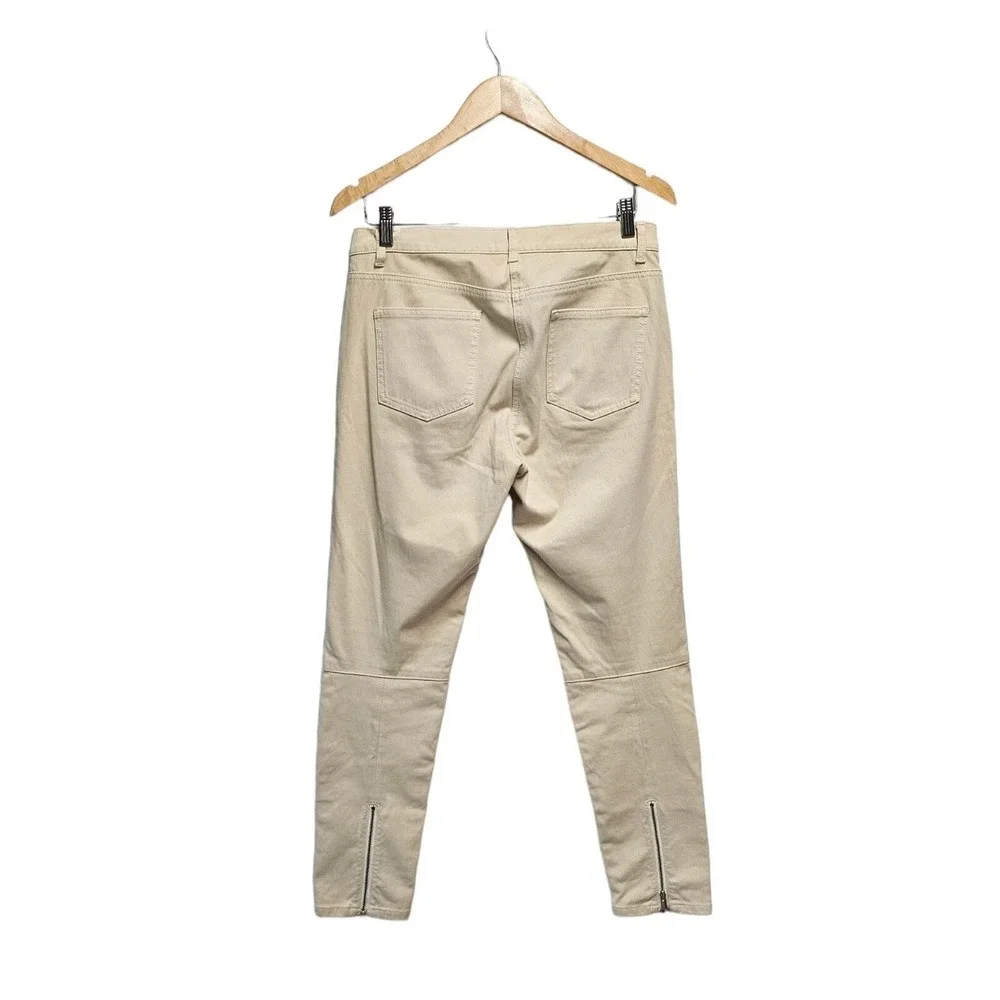 J.‎ MCLAUGHLIN Jeans Tan Beige Cream Denim Zippered Ankle Stretch Pants Size 8
